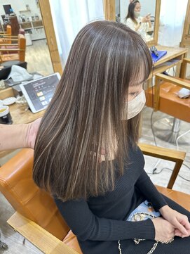 エトラ 渋谷店(etora) 小顔 ネビージュアッシュグレージュハイライトカラー◎