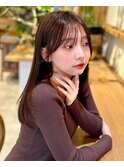 ミディアムレイヤー前髪イメチェンミルクティー20代30代40代50代