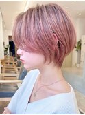 【Say.福岡】ショートボブ×前髪長め×くびれ×ピンクベージュ