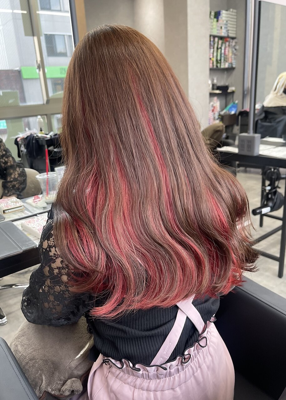 2025年秋】インナーカラー 赤の髪型・ヘアアレンジ｜人気順