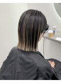 切りっぱなしボブバレイヤージュ