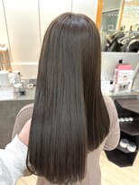 ユニ バイ マグ 長野店(Uni.by Mag)&nbsp;ブリーチなしダブルカラー透明感グレージュ艶ロング