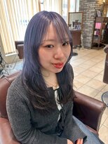 エール 生駒(aile Total Beauty Salon)&nbsp;暗髪ラベンダーグレージュ韓国レイヤー
