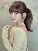 ワンホンレイヤーおくれ毛カットダブルカラー内巻きロングヘア☆