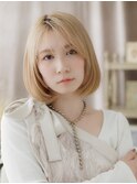 シアーバング/ハニーベージュ/ショートボブ/20代/30代/40代g