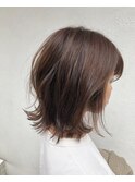 ショコラブラウン_マロンベージュ Aラインボブ かきあげ