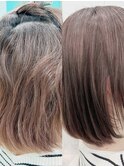 グレーベージュ×産後&白髪、酸性ストレート、縮毛矯正[池袋]