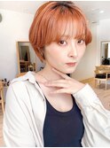 Say.ree暖色カラーオレンジヘアマッシュショートひし形20代30代
