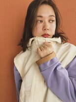 ウェルク(welc) 黒髪グレーベージュレイヤーロング前髪パーマアッシュブラック