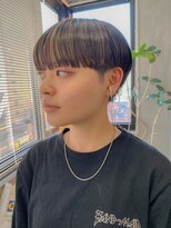 テトヘアー(teto hair)&nbsp;マッシュショート、ハイライトカラー、パッツン前髪