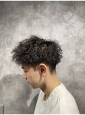 ベリーショート/ダークアッシュ/ニュアンスパーマ/韓国マッシュ