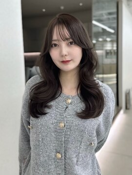 コア 銀座(COA) 黒髪/グレーベージュ/レイヤーロング/前髪パーマ/前髪カット銀座