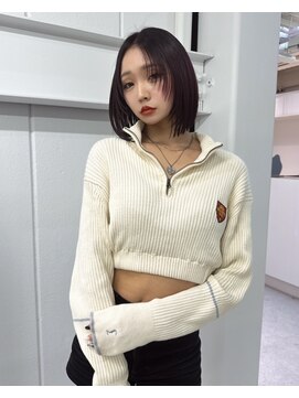 ローウェ 渋谷(Louwe) ぷつっとボブ×顔まわりレイヤー【韓国ボブ】