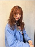 20代30代40代ピレンジカラーシースルーバングなみなみウェーブ