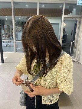 ローレンアオ(LOREN AO) オリーブベージュ/ベージュ/イルミナカラー/レイヤーロング