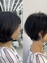 ビューブルー 亀戸錦糸町(VIEW BLUE)&nbsp;美髪シアーカラーピンクブラウンショートカット切りっぱなしボブ