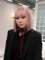 エン 栄店(enne)&nbsp;ホワイトピンク×ボブ