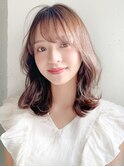 髪クラゲヘアーオリーブグレー 小顔ココアベージュ