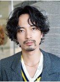 salonLylaオリジナルウェーブ　抜け感グランジmen'sミディ