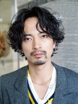 salonLylaオリジナルウェーブ　抜け感グランジmen'sミディ