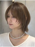 オリーブグレー/韓国巻き/レイヤーカット/くすみベージュ/原宿21