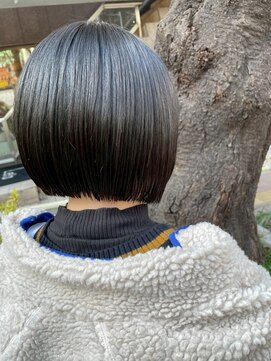 ジェコ ブラン(gecko. brun) ミニボブ/切りっぱなしボブ/地毛風カラー/暗髪 #武蔵小山美容室