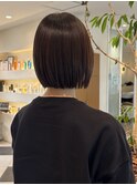 ダークブラウン/切りっぱなしボブ/クールショート/イメチェン