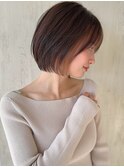 似合わせショートボブ30代40代小顔銀座ひし形前上がり縮毛矯正