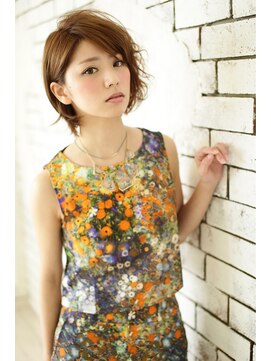 フェリシータ 服部店(felicita) 透明感があるヌーディカラー♪斜め前髪＆耳かけボブ☆