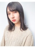 ☆暗髪グレージュ イルミナカラー  ミディアムボブ