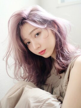 アルバム 銀座(ALBUM GINZA) ラベンダーロング_ウェーブパーマフォギーベージュ_ba296313