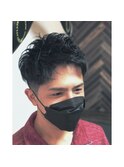 アップバングツーブロックスパイラルショート