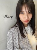 大人可愛い20代30代40代透けバングストレート