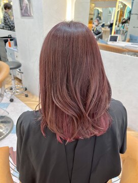 ロンドプランタン 恵比寿(Lond Printemps) お洒落ピンクインナーカラーレイヤーミディ【中居】