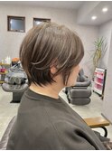 小顔ひし形ショート前髪顔まわりカット群馬太田