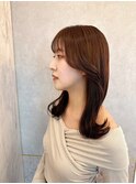 韓国風前髪×ショコラアッシュ【新宿/髪質改善/ふんわりカール】