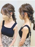大人パーティーヘア//ニュアンス金箔 × 編み込み × 編みおろし