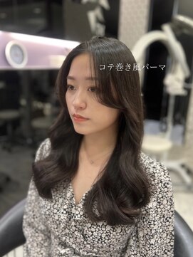 アピッシュ ギンザ(apish ginza) 前髪パーマデジタルパーマコテ巻き風パーマ暗髪