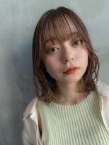 イオ 本厚木(io)&nbsp;ミディアムレイヤーボブシースルーバングベージュカラー小顔