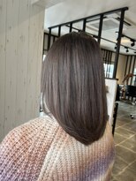 イコウヘアデザイン(icou hair design)&nbsp;ミディアムレイヤー×暗めミルクティーベージュ