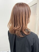 キャパ セントラル 天神 大名店(CAPA central) ピンクブラウン　ミディアムレイヤー　ヘナハイトーンピンク