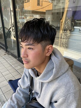 スウェル 船橋店(Swell) MEN'S/マッシュパーマ/ウルフ/アッシュブラック/カルマパーマ1