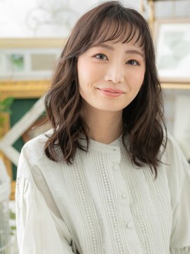 カバーヘア ブリス 大宮西口(COVER HAIR bliss) オン眉斜めバングくせ毛風顔周りレイヤーTb5大宮20代30代40代