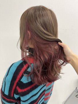 アオアクア バイ グルグル 小岩店(ao akua by GULGUL) .cherry pink×inner color.  艶カラー/小岩