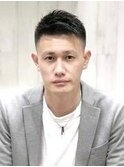 メンズビジネスカジュアル爽やかアップバングベリーショート