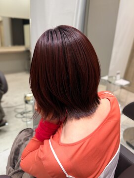 シュク 高円寺(SYUK) レッド/赤/くびれボブ/ブリーチなし【SYUK高円寺】kanna