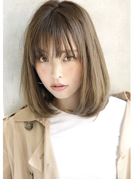 アグ ヘアー ルモア 鹿児島鹿屋店(Agu hair lmore) 《Agu hair》大人かわいい小顔ボブ バニラベージュ