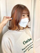 へアメイクワンプラス 四日市(HAIR MAKE ONEplus)&nbsp;インナーカラー/オレンジブラウン×オレンジ/お洒落カラー/10代