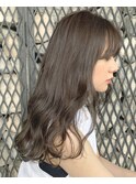 オリーブグレージュ/暗め/透明感カラー/髪質改善トリートメント