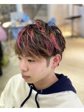 プレデフリュー 北白川本店(PUREE de FLEURS) 10代/20代/マッシュ/ポイントカラー/ブリーチ/ハイライト/メンズ